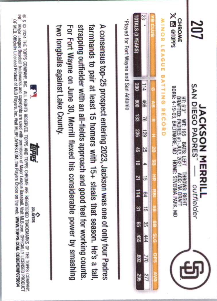 2024 Topps Chrome Baseball Card Pick (Base) 103-300 - Bild 211 von 397