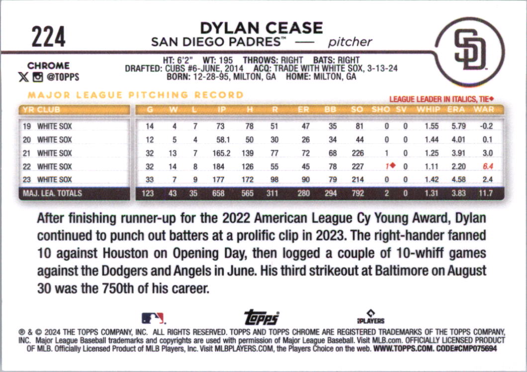 2024 Topps Chrome Baseball Card Pick (Base) 103-300 - Bild 245 von 397