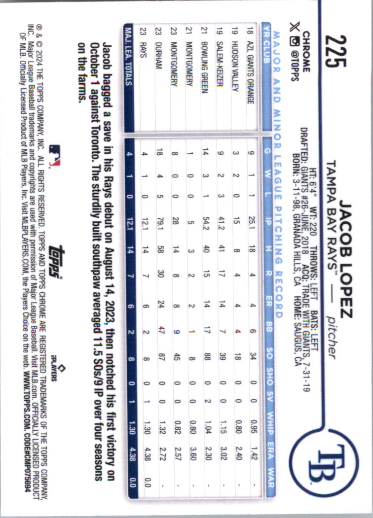 2024 Topps Chrome Baseball Card Pick (Base) 103-300 - Bild 247 von 397