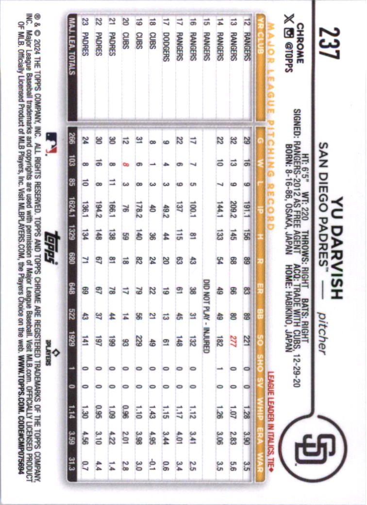2024 Topps Chrome Baseball Card Pick (Base) 103-300 - Bild 271 von 397