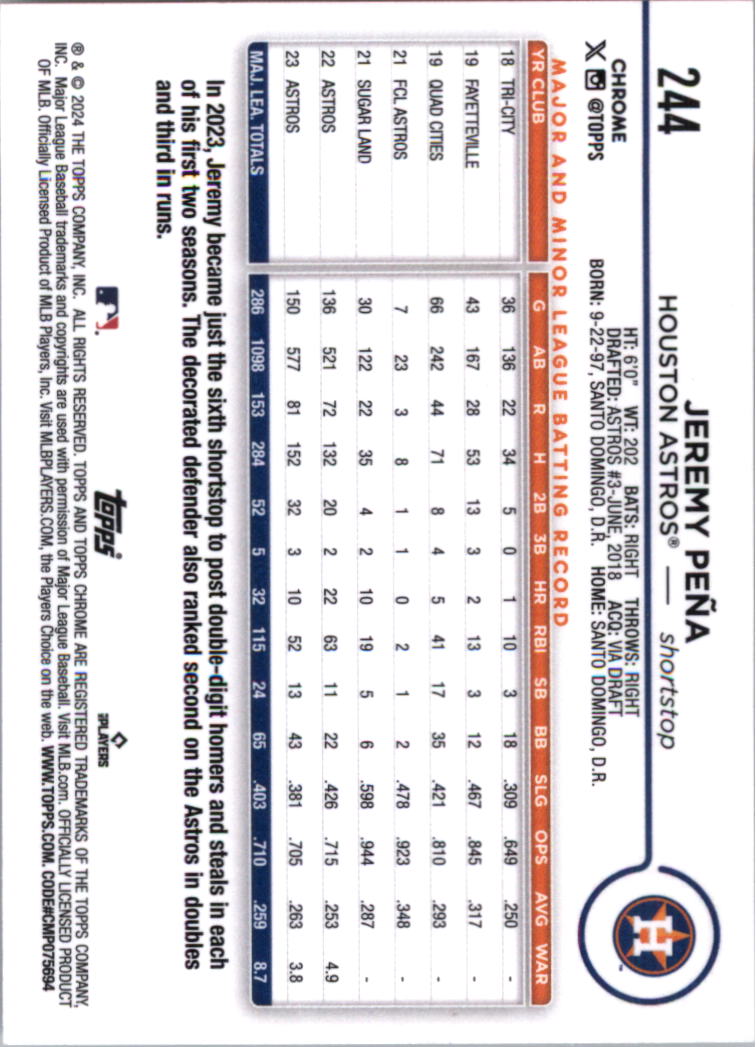 2024 Topps Chrome Baseball Card Pick (Base) 103-300 - Bild 285 von 397