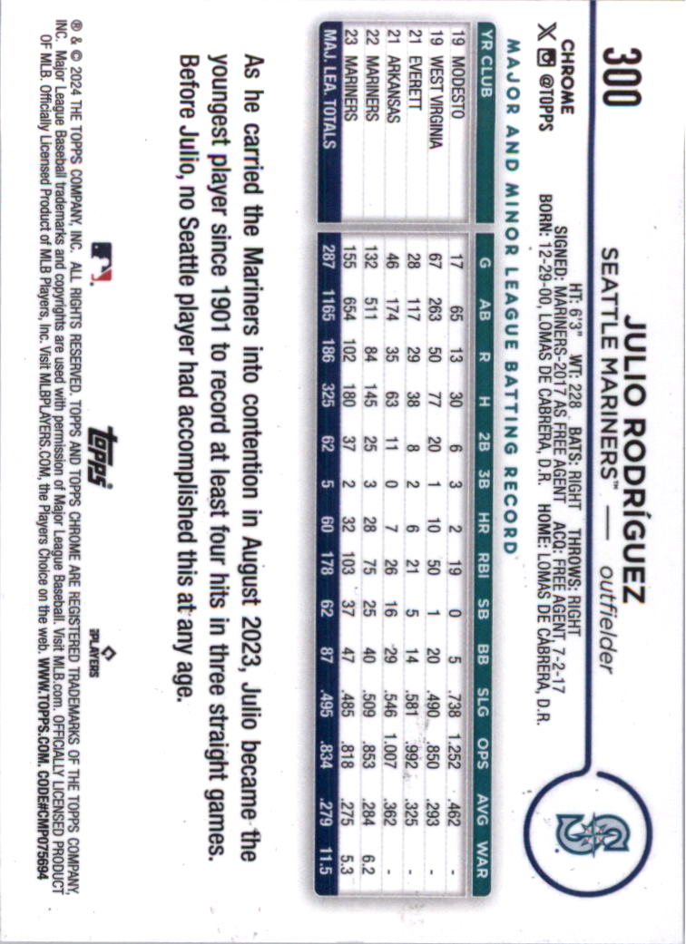 2024 Topps Chrome Baseball Card Pick (Base) 103-300 - Bild 397 von 397