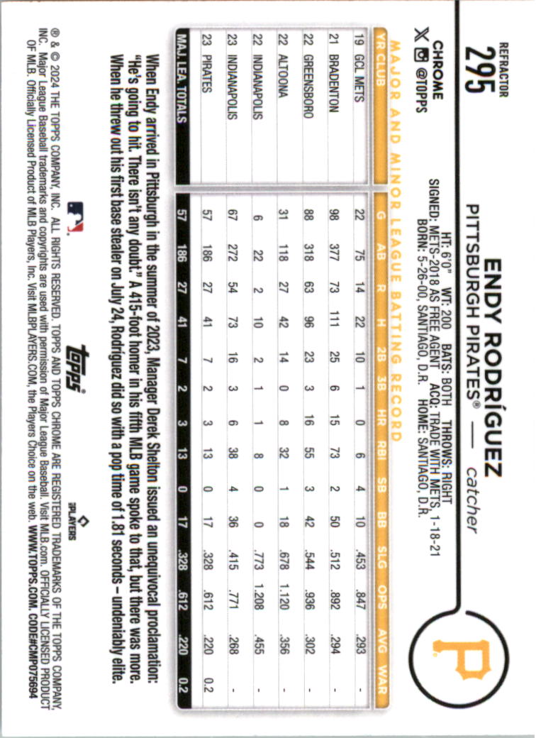 2024 Topps Chrome Refractors Baseball Card Pick (Inserts) 190-300 - Picture 195 of 201