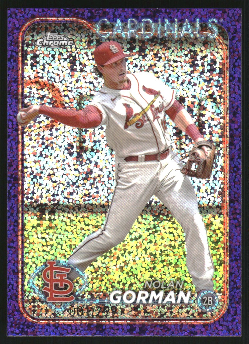 2024 Topps Chrome Purple Speckle Refractors #97 Nolan Gorman