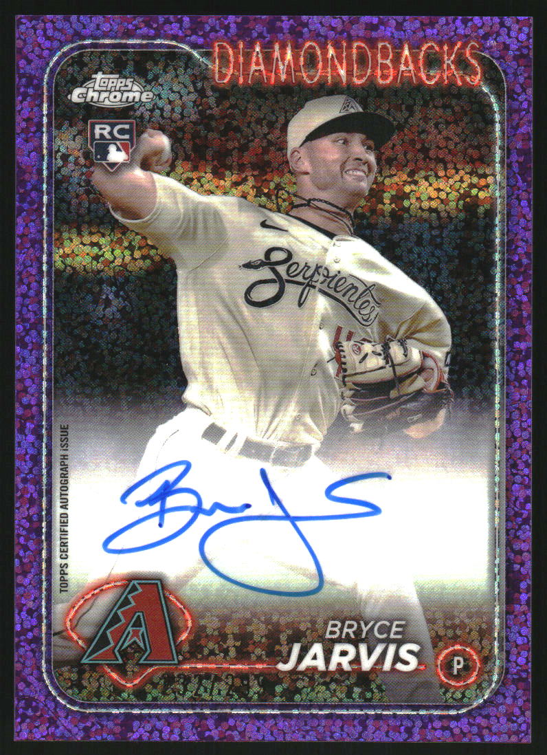 2024 Topps Chrome Rookie Autographs Purple Speckle Refractors #RABJ Bryce Jarvis Auto /299
