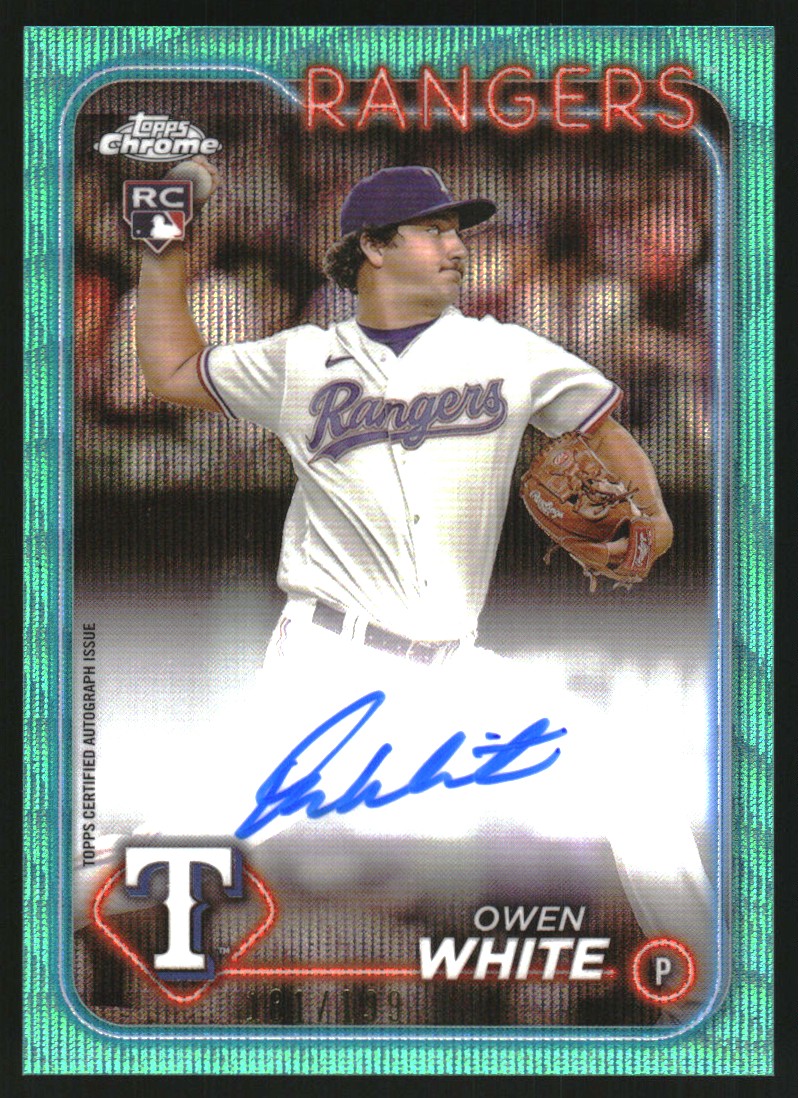 2024 Topps Chrome Rookie Autographs Aqua Wave Refractors #RAOW Owen White