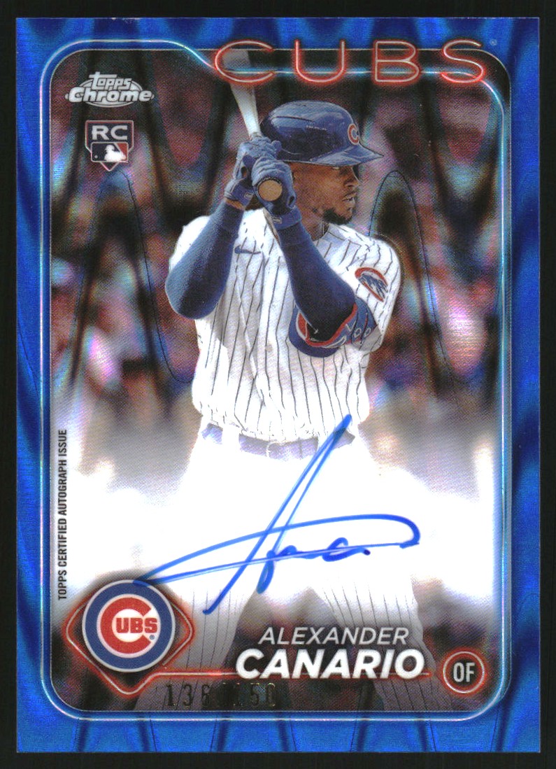 2024 Topps Chrome Rookie Autographs Blue RayWave Refractors #RAAC Alexander Canario