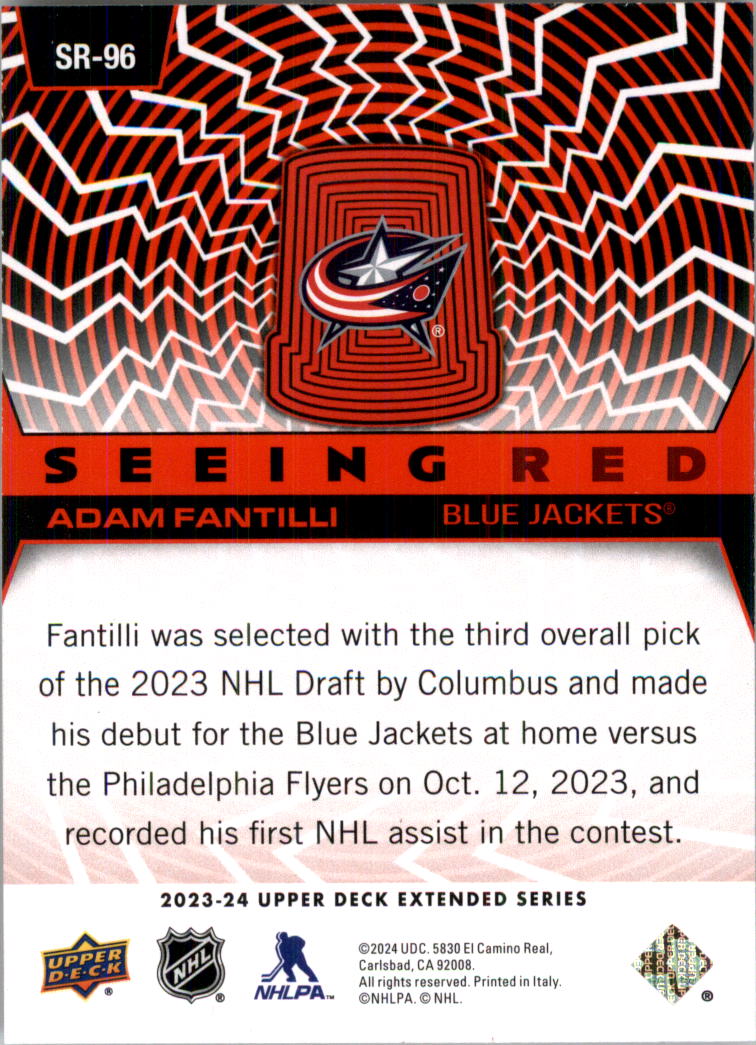 2023-24 Upper Deck Seeing Red Hockey Card Pick (Inserts)