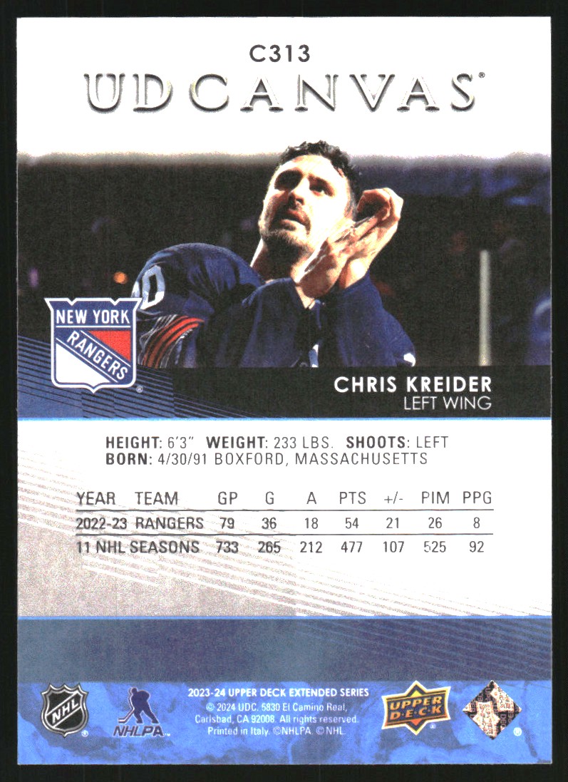 2023-24 Upper Deck UD Canvas #C313 Chris Kreider
