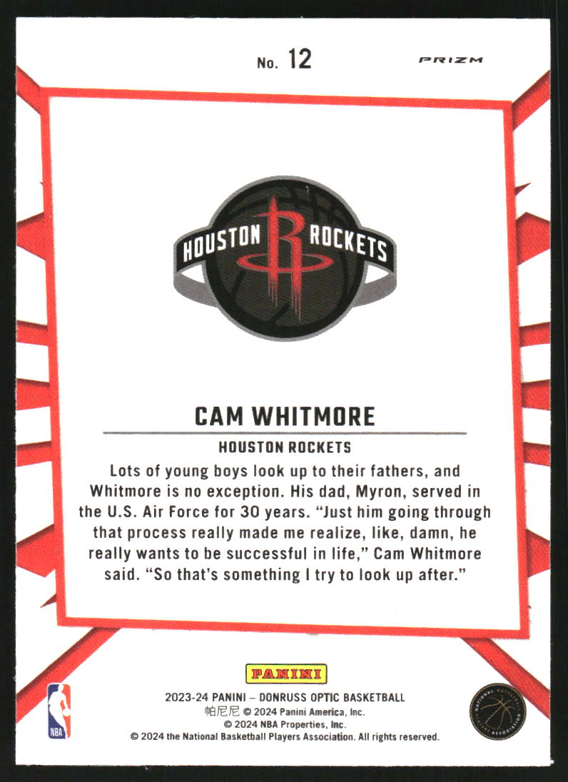 2023-24 Donruss Optic My House Green Shock #12 Cam Whitmore