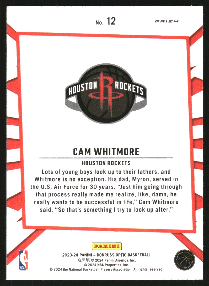 2023-24 Donruss Optic My House Holo #12 Cam Whitmore