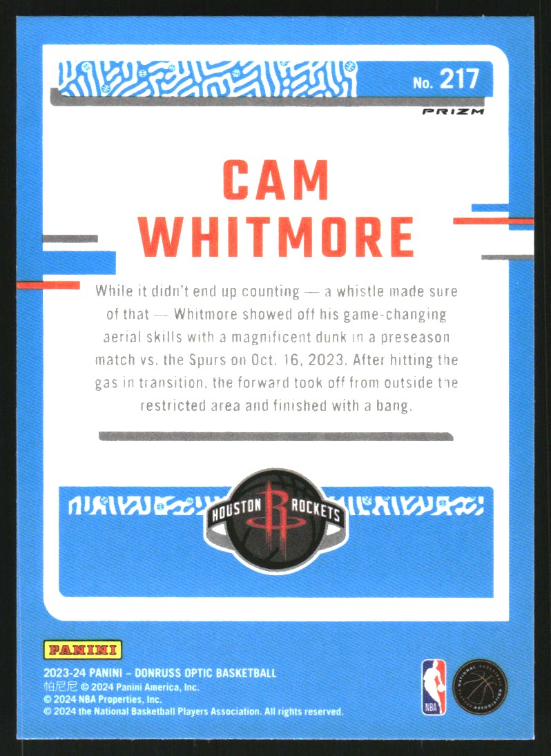 2023-24 Donruss Optic Purple #217 Cam Whitmore RR
