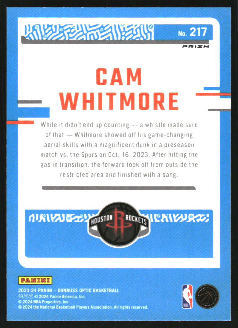2023-24 Donruss Optic Red International #217 Cam Whitmore RR