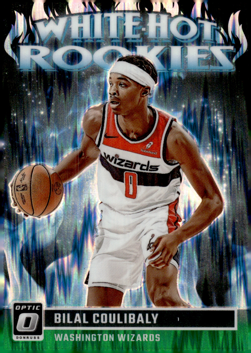 2023-24 Donruss Optic White Hot Rookies Green Shock #4 Bilal Coulibaly