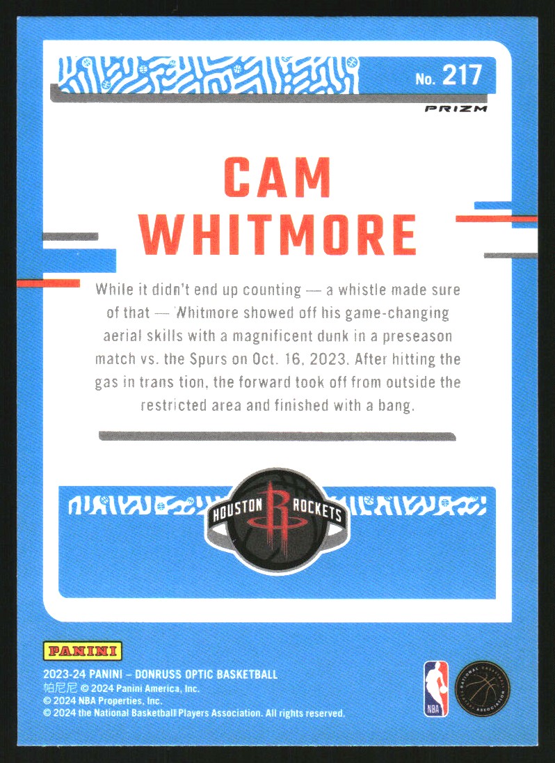 2023-24 Donruss Optic Choice Red and Green #217 Cam Whitmore RR