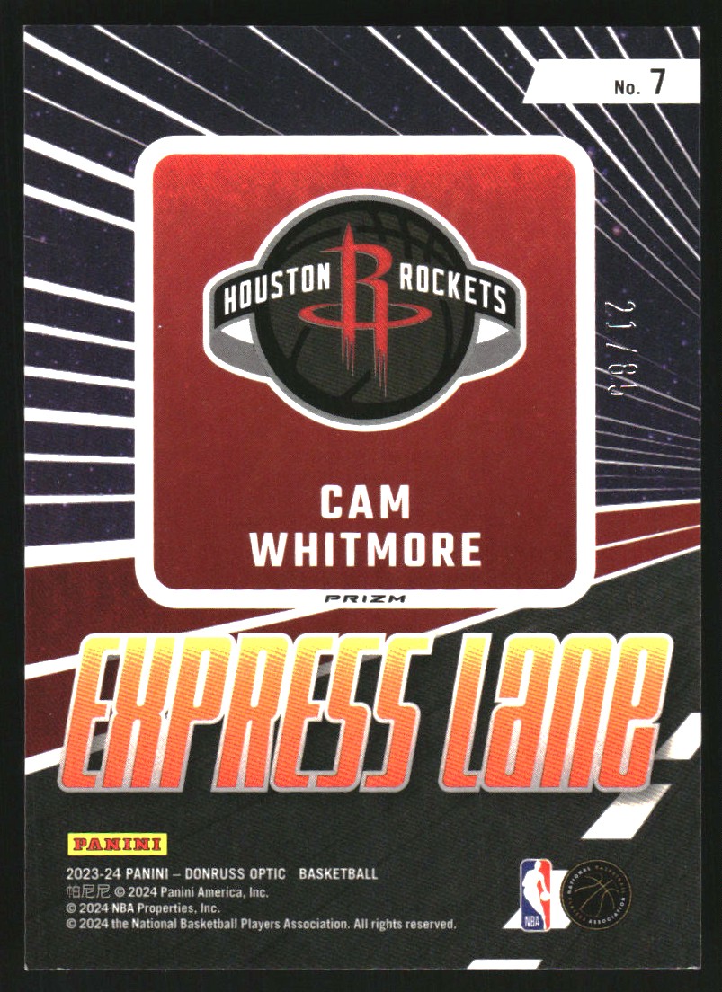 2023-24 Donruss Optic Express Lane Blue #7 Cam Whitmore