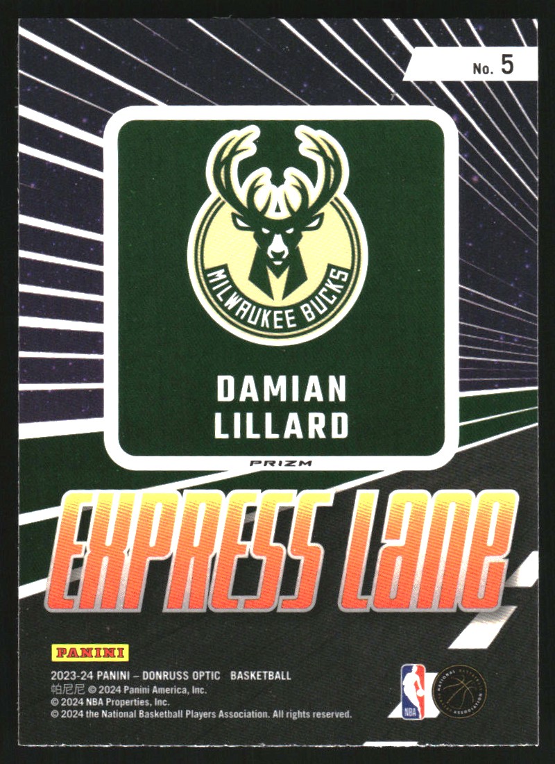 2023-24 Donruss Optic Express Lane Holo #5 Damian Lillard