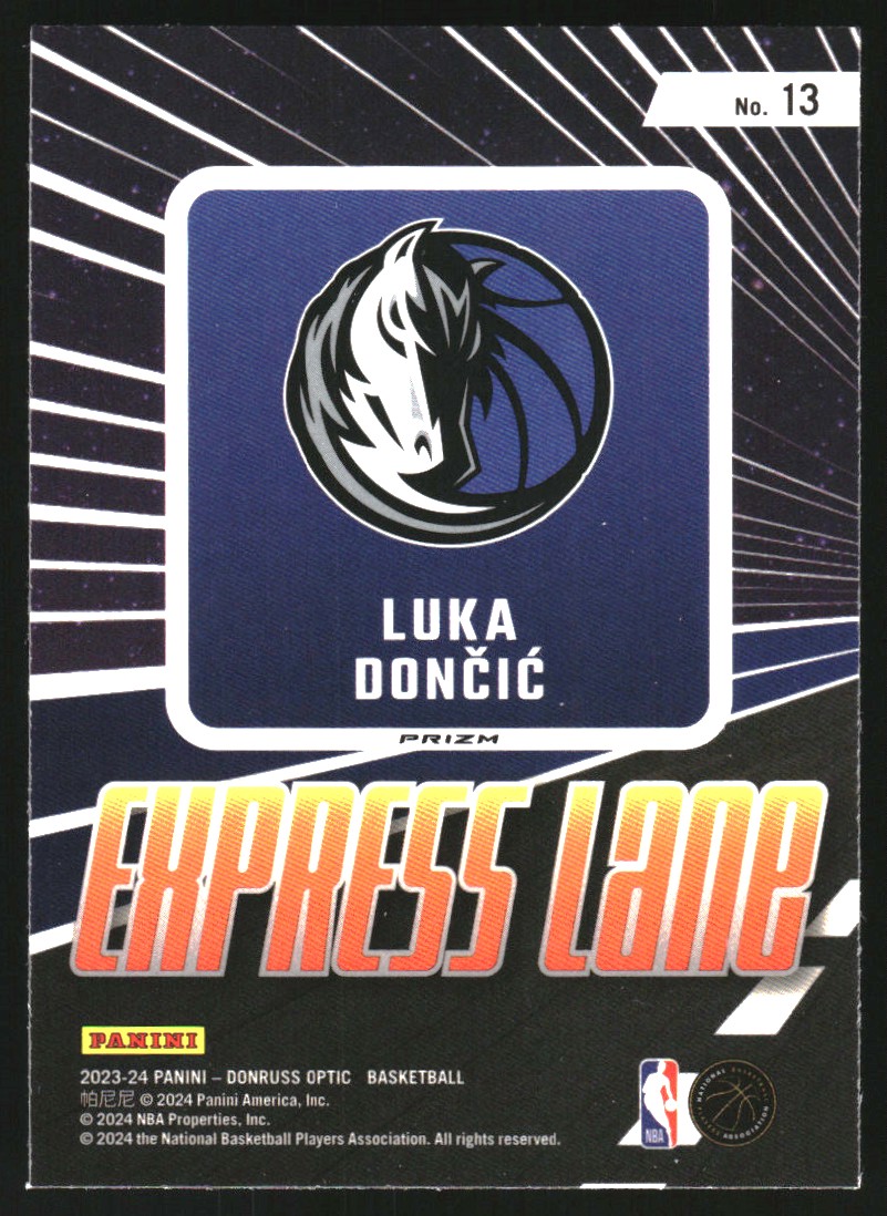 2023-24 Donruss Optic Express Lane Purple #13 Luka Doncic