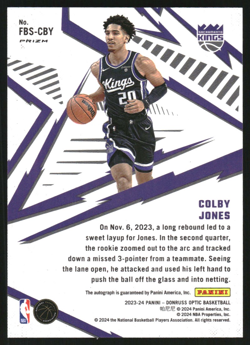 2023-24 Donruss Optic Fast Break Signatures #54 Colby Jones