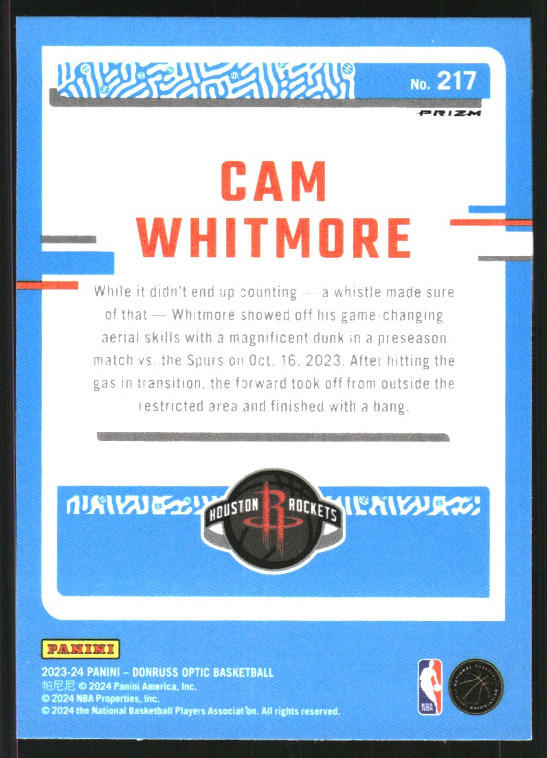 2023-24 Donruss Optic Holo #217 Cam Whitmore RR