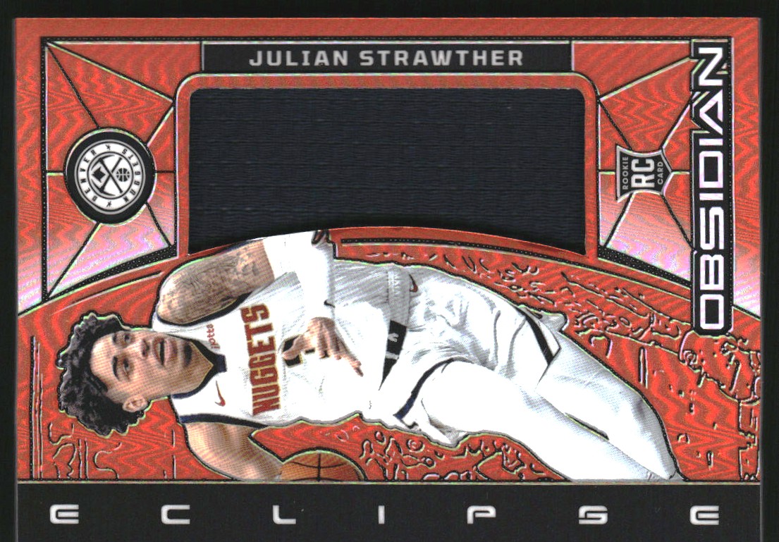 2023-24 Panini Obsidian Eclipse Materials Orange Flood #2 Julian Strawther