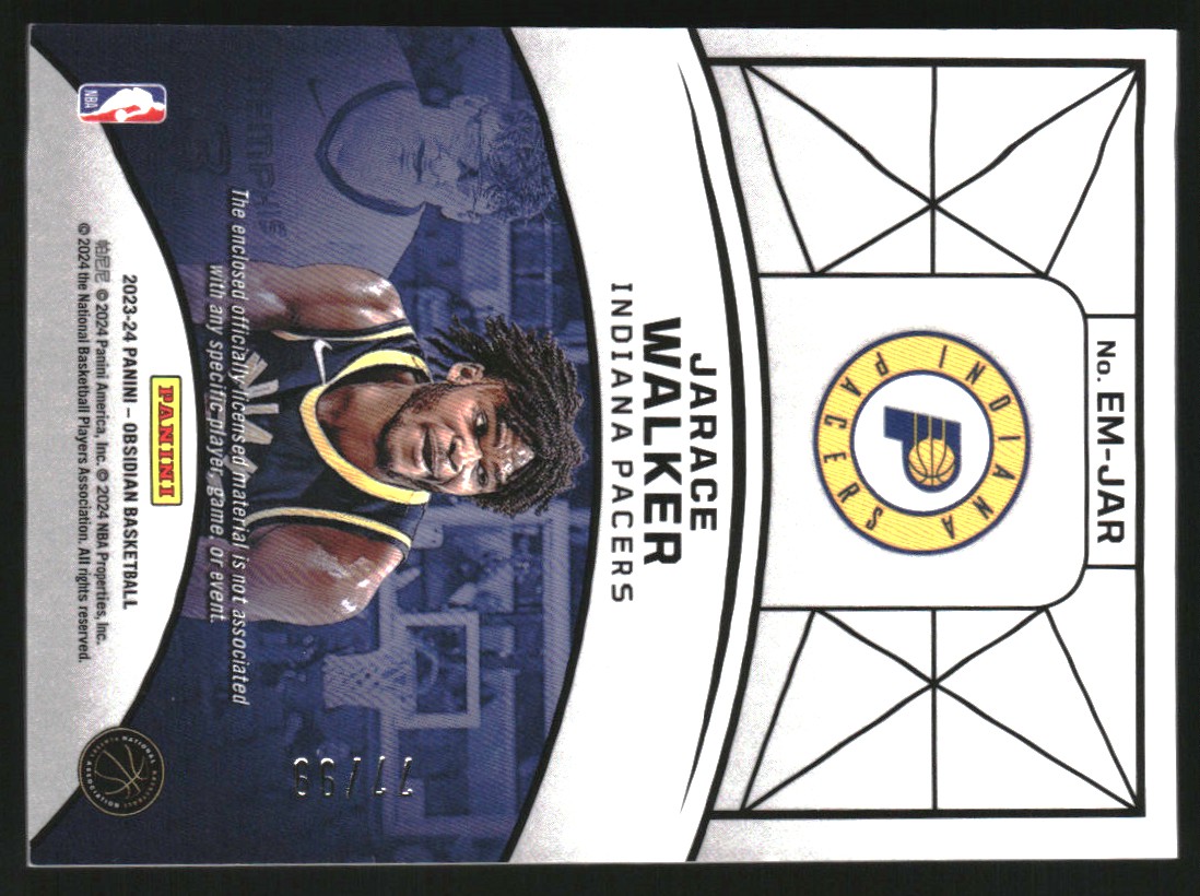 2023-24 Panini Obsidian Eclipse Materials Orange Flood #6 Jarace Walker