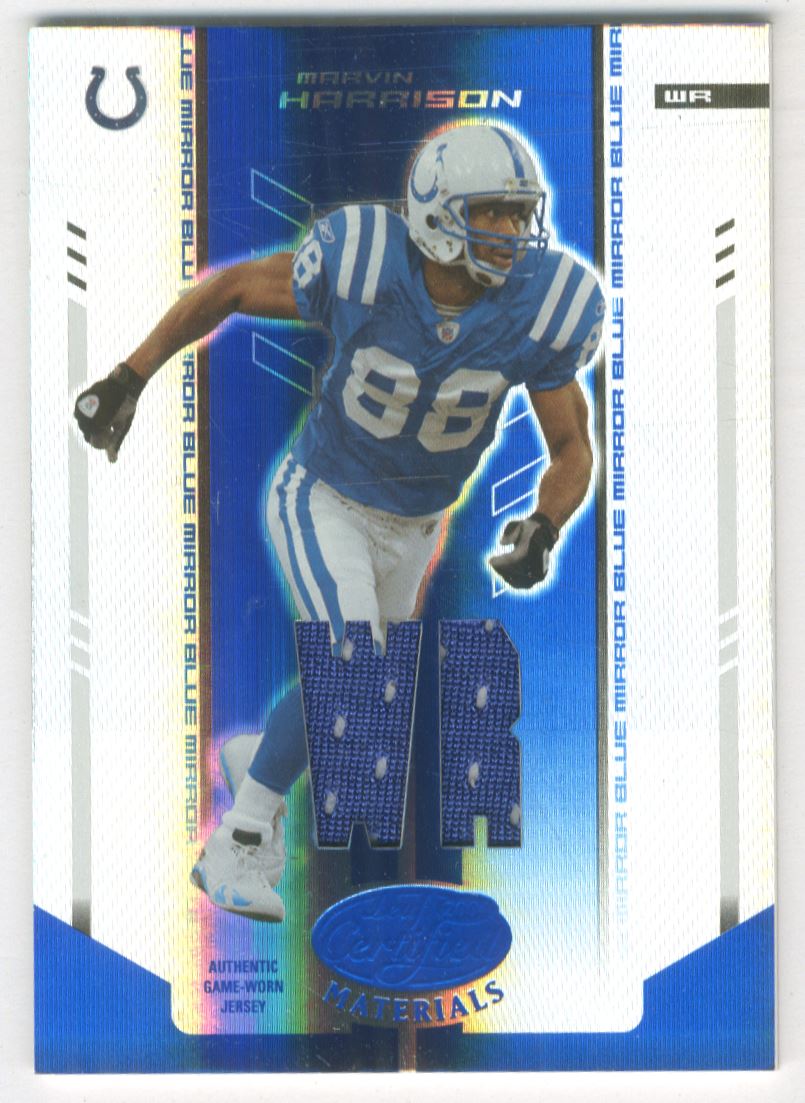 2004 Leaf Certified Materials Mirror Blue Materials #49 Marvin Harrison