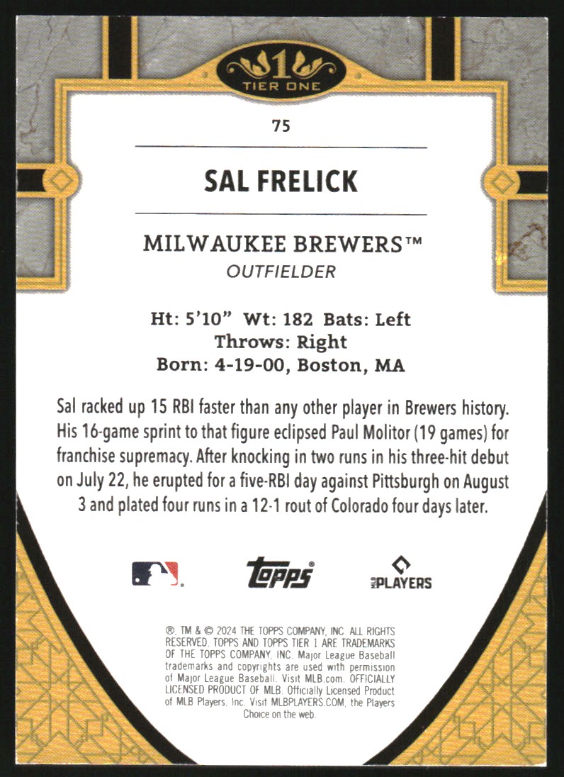 2024 Topps Tier One Red Foil #75 Sal Frelick