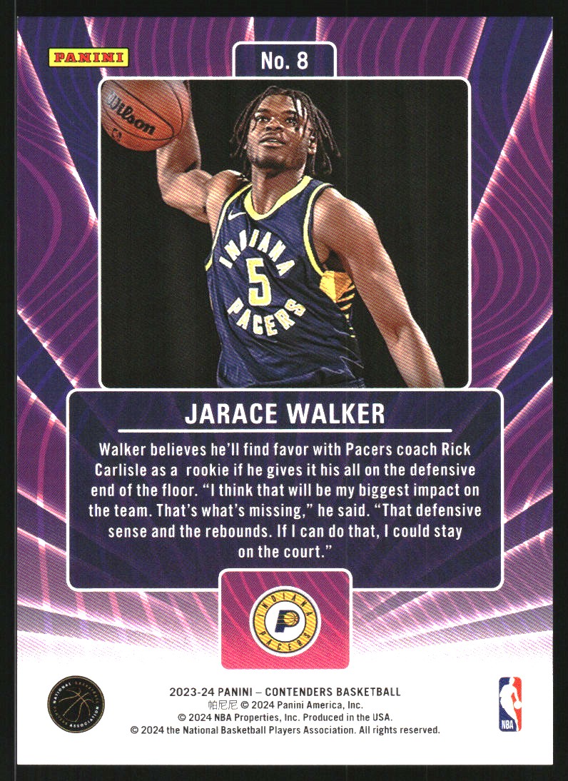 2023-24 Panini Contenders Lottery Ticket #8 Jarace Walker