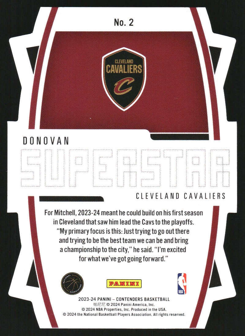 2023-24 Panini Contenders Superstar Die-Cuts #2 Donovan Mitchell