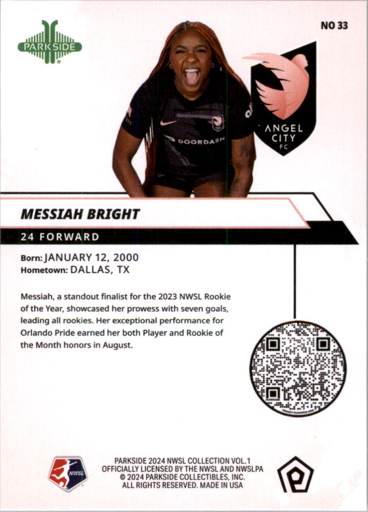 2024 Parkside NWSL Soccer Card Pick (Base) - Picture 39 of 217