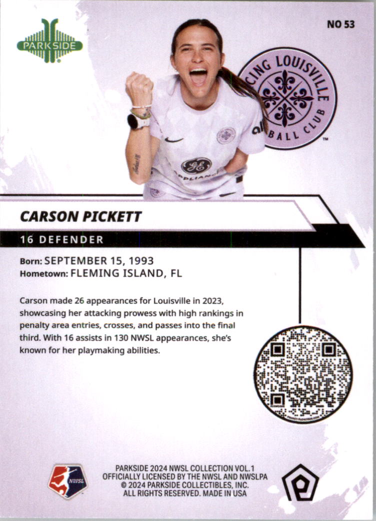 2024 Parkside NWSL Soccer Card Pick (Base) - Picture 51 of 217