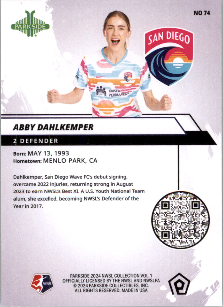 2024 Parkside NWSL Soccer Card Pick (Base) - Picture 67 of 217