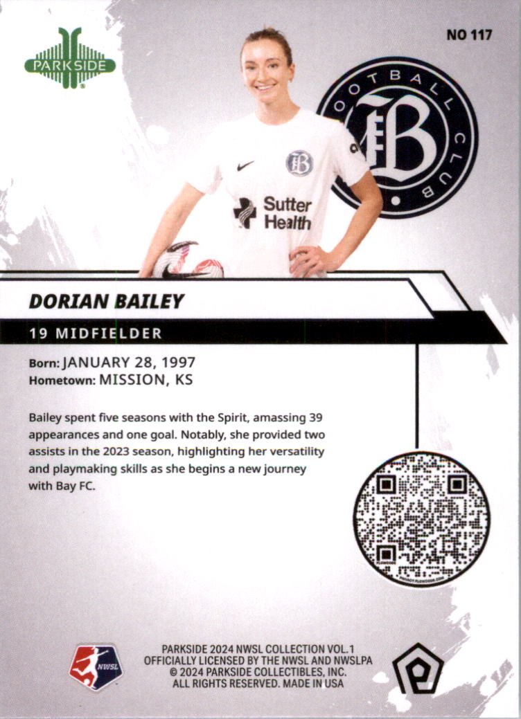 2024 Parkside NWSL Soccer Card Pick (Base) - Picture 123 of 217