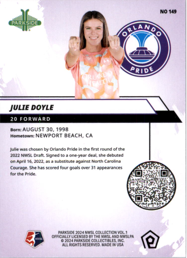 2024 Parkside NWSL Soccer Card Pick (Base) - Picture 171 of 217