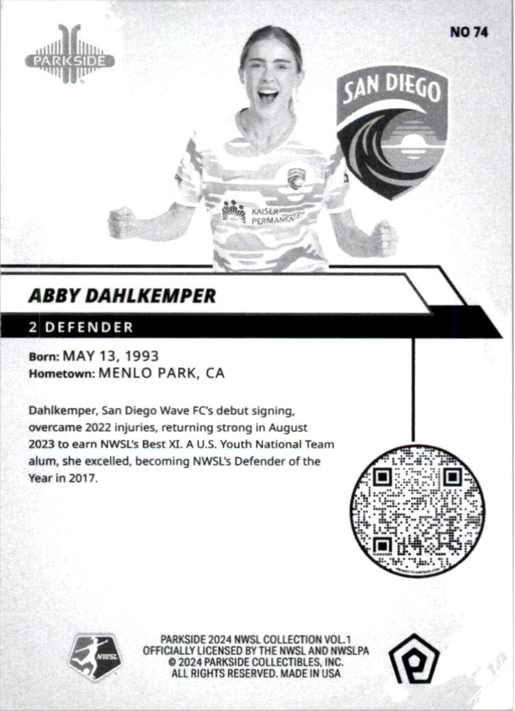 2024 Parkside NWSL Black and White Soccer Card Pick (Inserts) - Picture 9 of 41