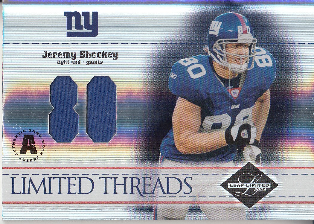 2004 Leaf Limited Threads Jersey Numbers #LT45 Jeremy Shockey/80