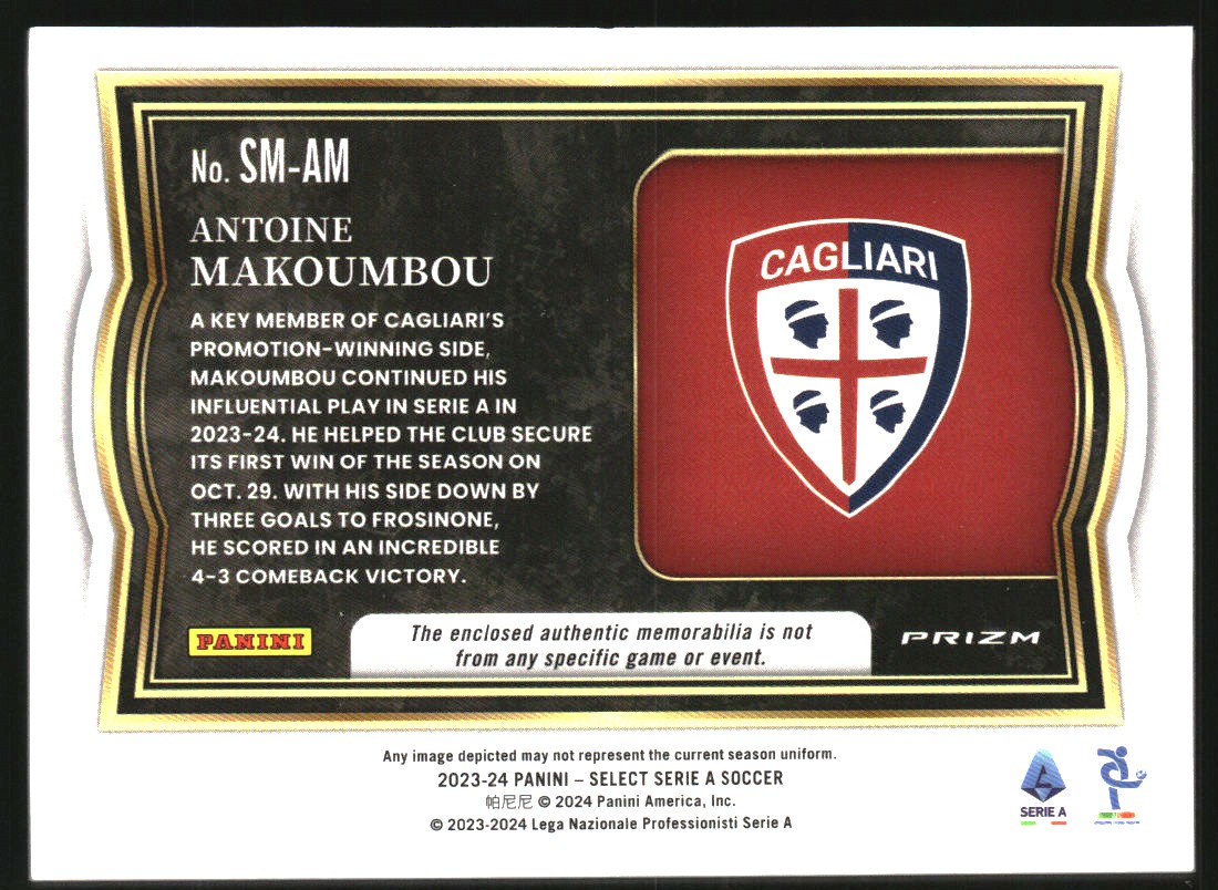 2023-24 Select Serie A Select Memorabilia #4 Antoine Makoumbou