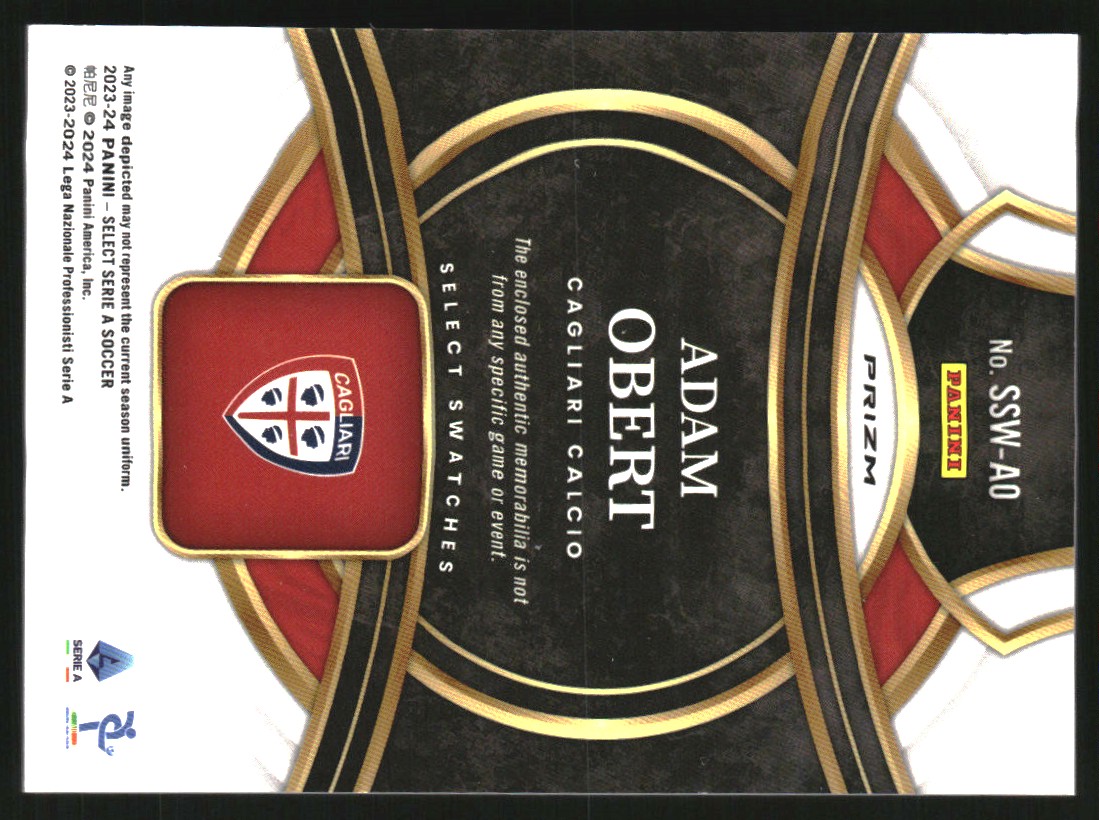 2023-24 Select Serie A Select Swatches #25 Adam Obert