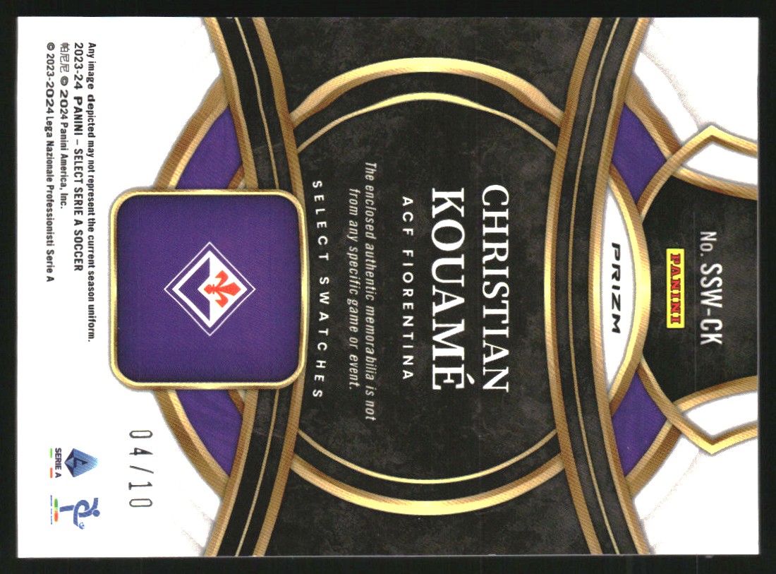 2023-24 Select Serie A Select Swatches Gold #29 Christian Kouame
