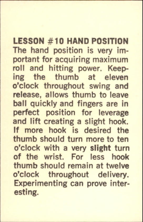 1973 PBA Bowling #49 Lesson #10 Hand Position back image