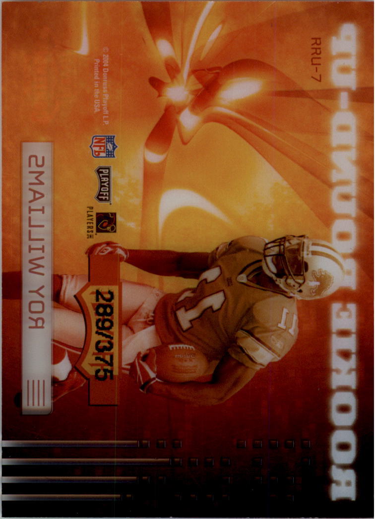 2004 Playoff Contenders Rookie Round Up #RU7 Roy Williams WR back image