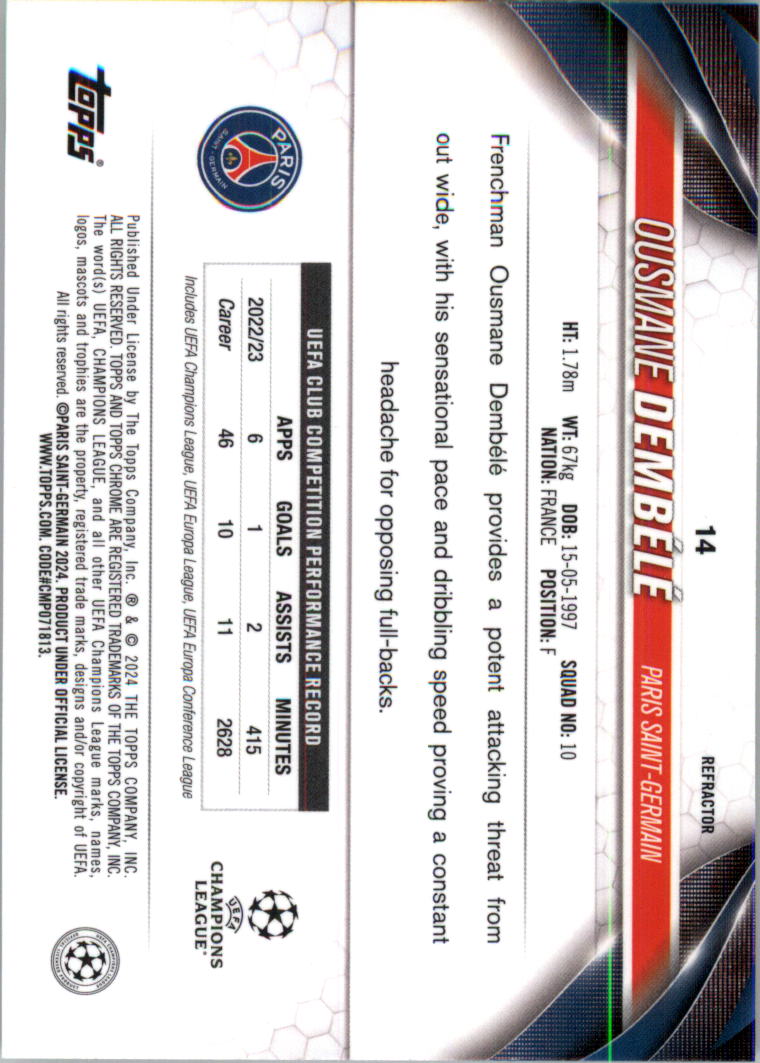 2023-24 Topps Chrome UEFA Club Competitions Refractor Soccer Card Pick (Inserts) - Picture 17 of 231
