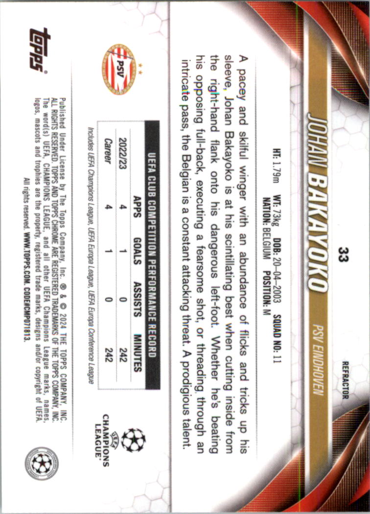 2023-24 Topps Chrome UEFA Club Competitions Refractor Soccer Card Pick (Inserts) - Picture 41 of 231