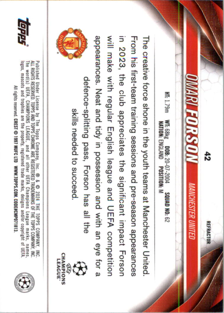 2023-24 Topps Chrome UEFA Club Competitions Refractor Soccer Card Pick (Inserts) - Picture 51 of 231