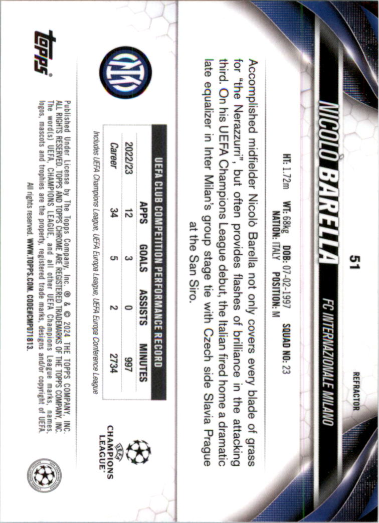 2023-24 Topps Chrome UEFA Club Competitions Refractor Soccer Card Pick (Inserts) - Picture 59 of 231