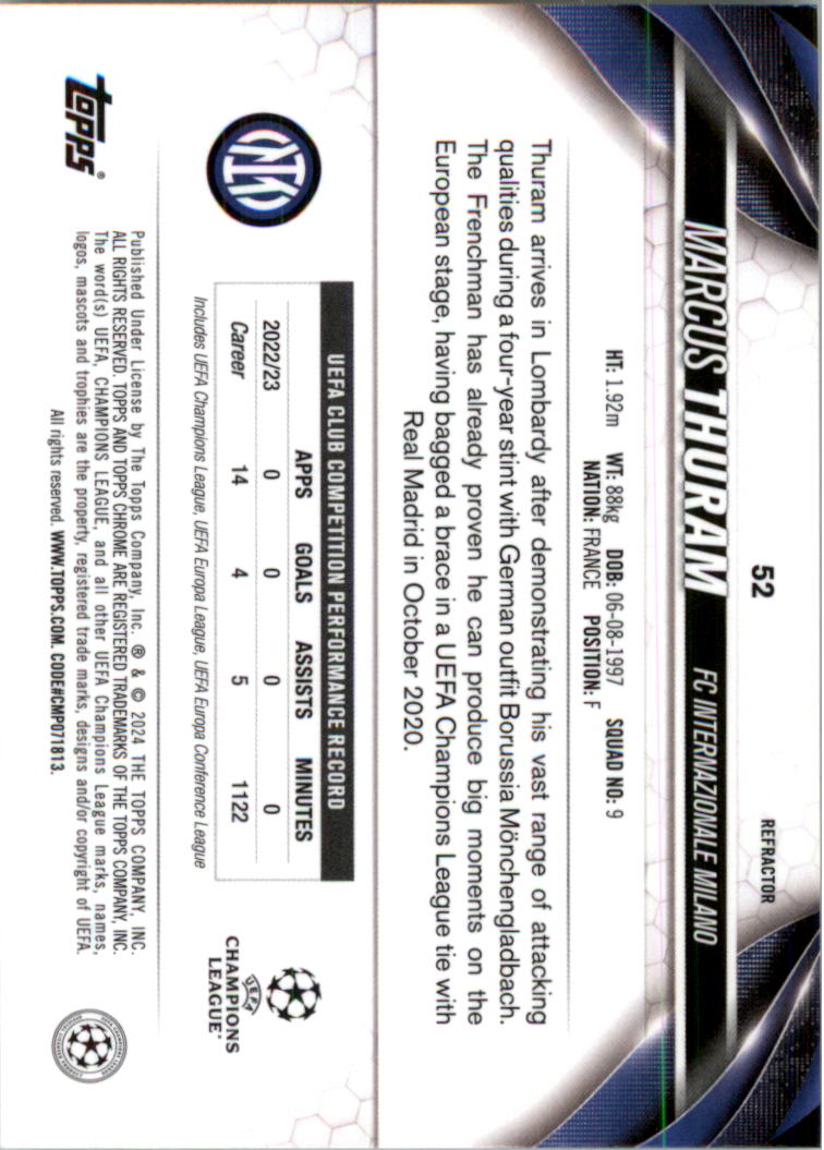 2023-24 Topps Chrome UEFA Club Competitions Refractor Soccer Card Pick (Inserts) - Picture 61 of 231