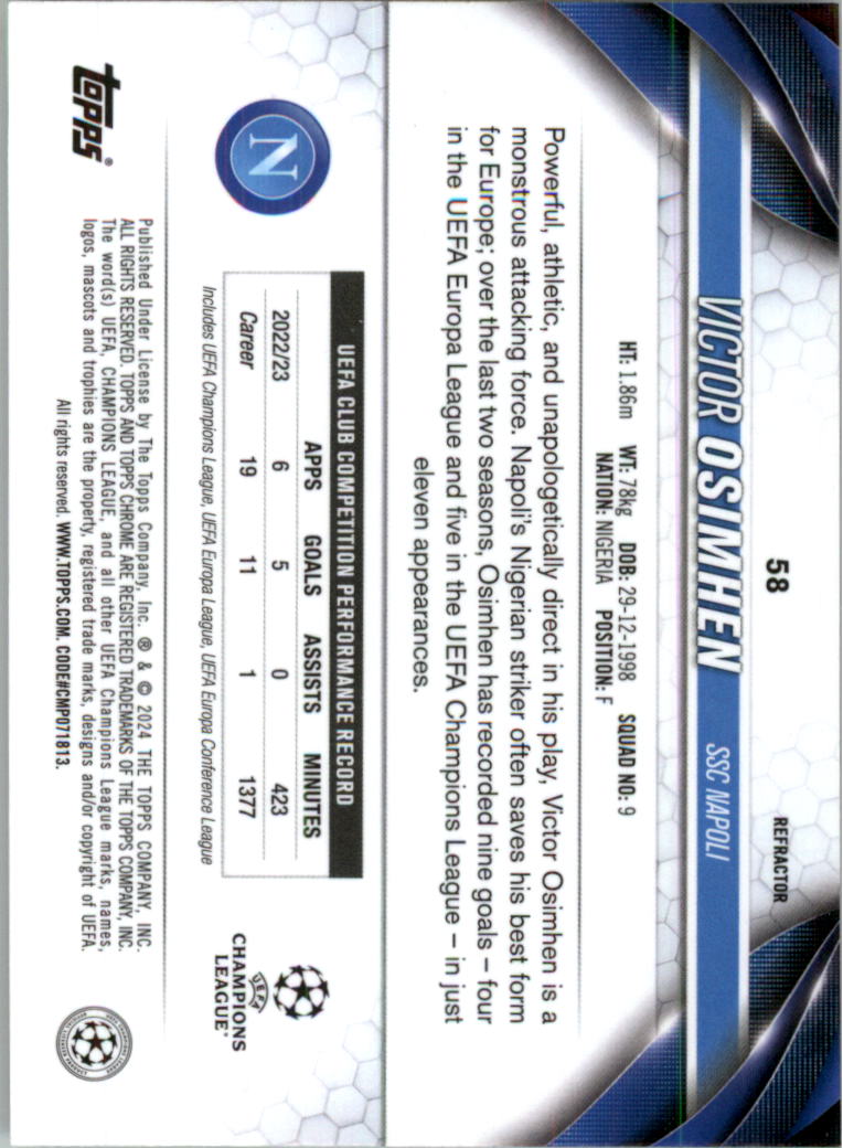 2023-24 Topps Chrome UEFA Club Competitions Refractor Soccer Card Pick (Inserts) - Picture 65 of 231