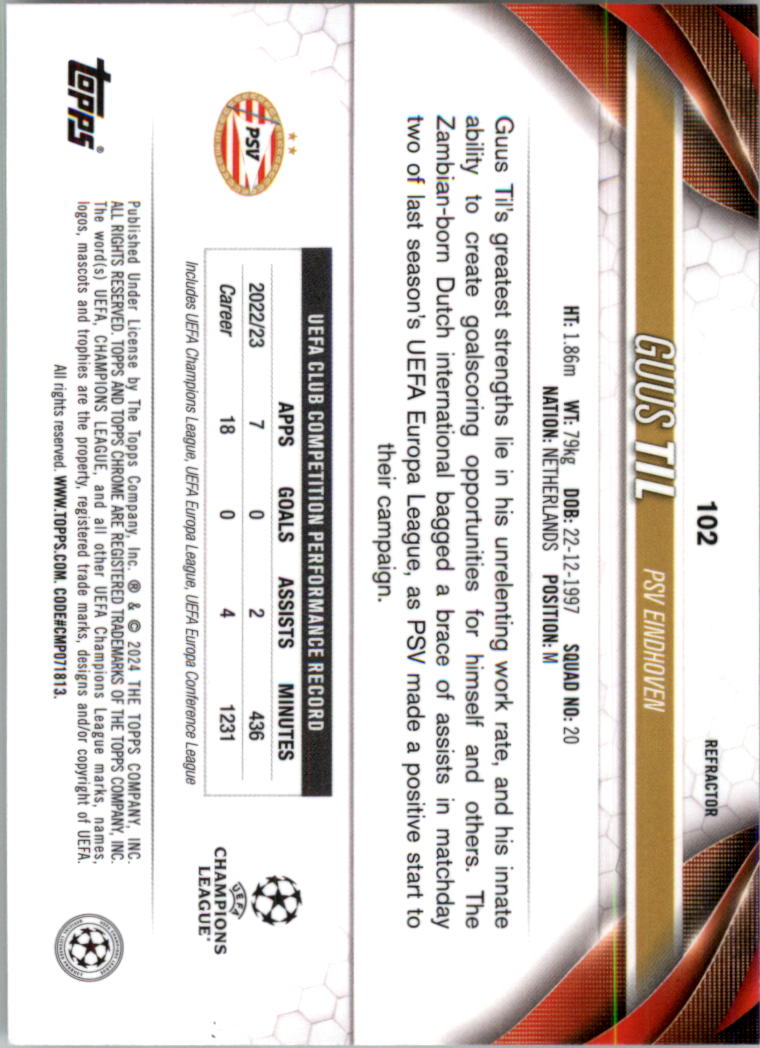 2023-24 Topps Chrome UEFA Club Competitions Refractor Soccer Card Pick (Inserts) - Picture 115 of 231