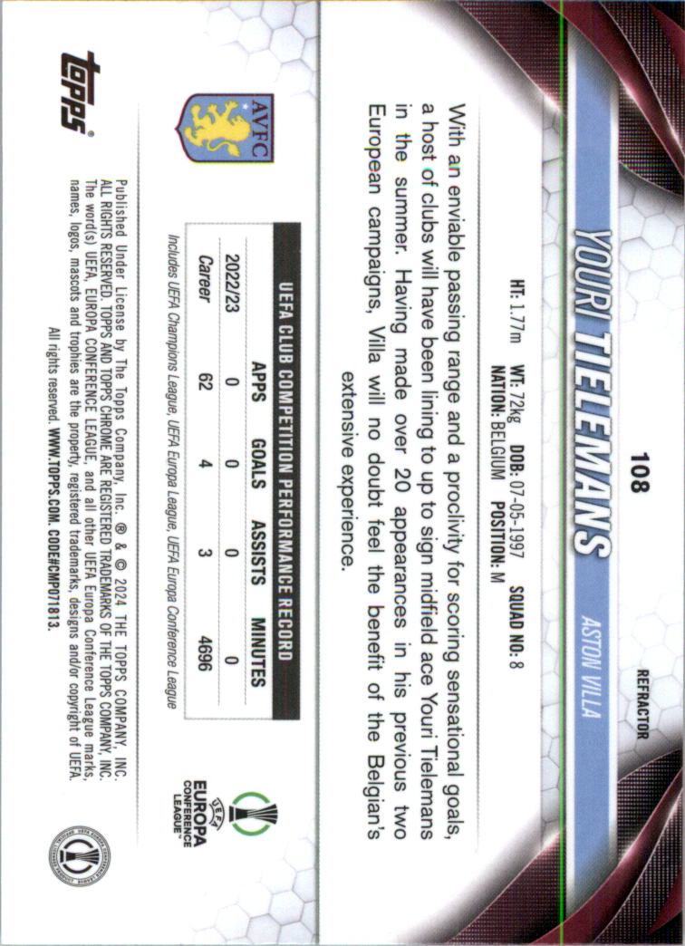 2023-24 Topps Chrome UEFA Club Competitions Refractor Soccer Card Pick (Inserts) - Picture 123 of 231